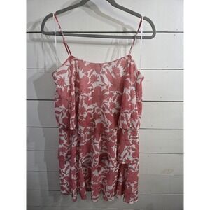 Sam Edelman Blush Pink Floral Tiered Spaghetti Strap Mini Dress Size L NWT